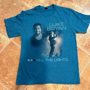 2016-2017 Luke Bryan concert t-shirt small KILL THE LIGHTS blue short sleeve